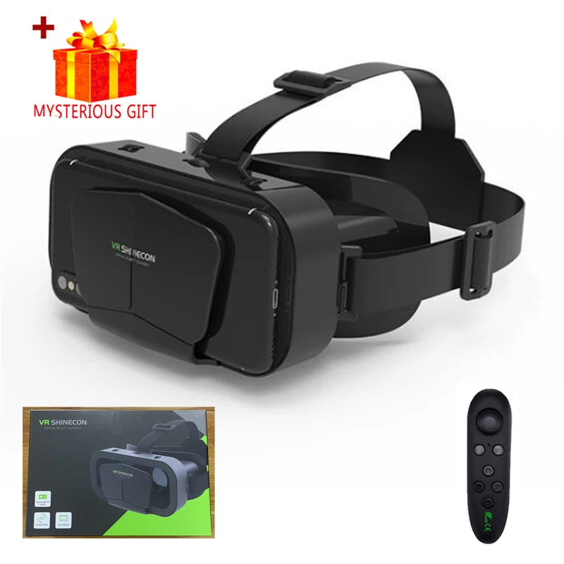 VR Glasses 3D Virtual Reality Headset Devices Helmet Lenses Goggles Smart for Smartphones Phone Cell Mobile Game Viar Viewer Set